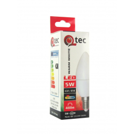Q-TEC LED E14 5W 400lm C37 2700K gyertya izzó 180° A+